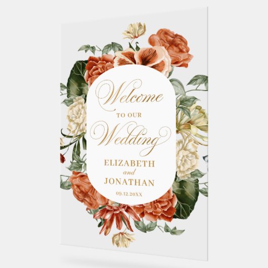  Botanisch Lijst Boho Wedding Welkom Acryl Bord (Hoek)