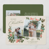 Botanisch Lijst Kerst Kaart (Voorkant / Achterkant)