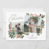 Botanisch Lijst Kerst Kaart (Voorkant)