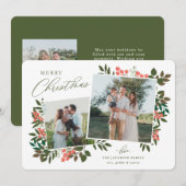 Botanisch Lijst Kerst Kaart (Voorkant / Achterkant)