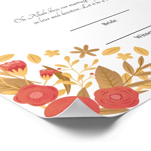 Botanisch lijst Nikkah Contract Poster (Hoek)