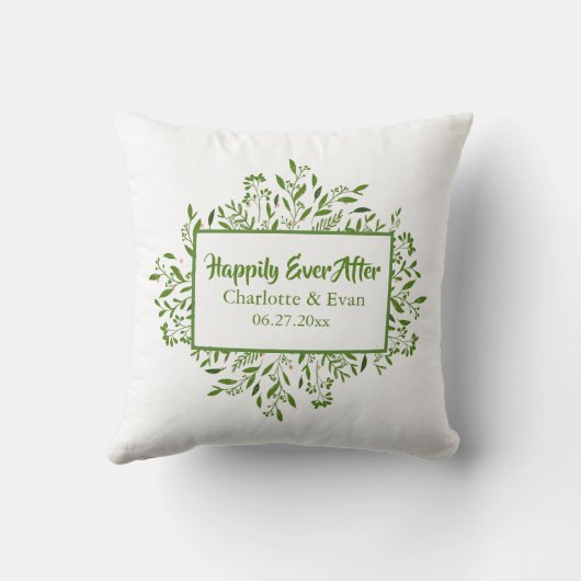 Botanisch Lijst Trouwherinneringen Kussen (Achterkant)