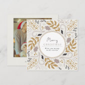 Botanisch Lijst Vrolijk Kerstfeest Fotokaart Feestdagenkaart (Voorkant / Achterkant)