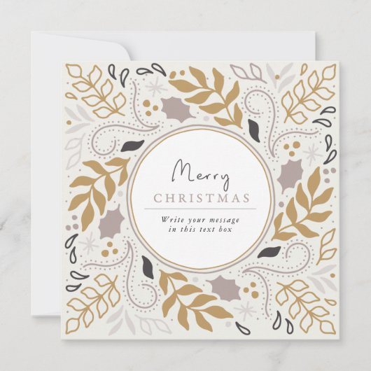 Botanisch Lijst Vrolijk Kerstfeest Fotokaart Feestdagenkaart (Voorkant)