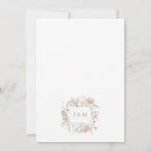 Botanisch Lijst Wildbloemen Stoffig Roos Bruiloft Kaart (Achterkant)