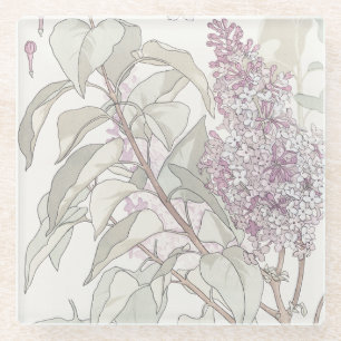 Botanisch Lila Glazen Onderzetter