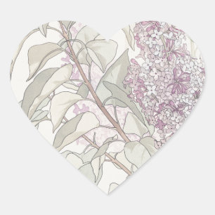 Botanisch Lila Hart Sticker