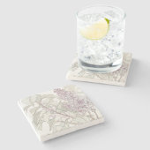 Botanisch Lila Stenen Onderzetter (Zijkant)