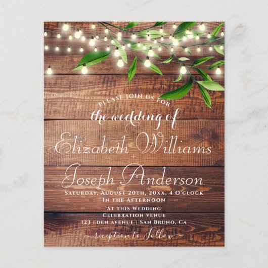 Botanisch Loof Rustieke Houten Lichtslingers Bruil Flyer (Voorkant)