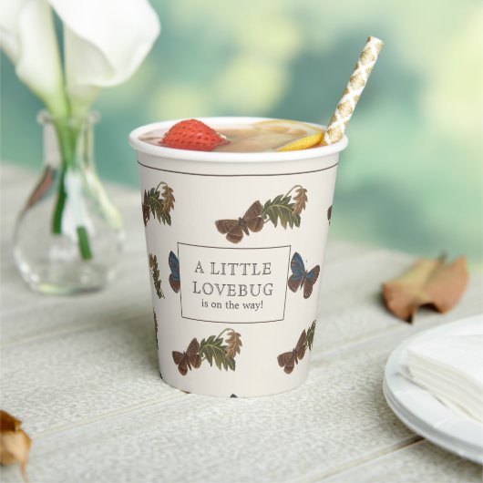  Botanisch Lovebug Baby shower Papieren Bekers (Insitu)