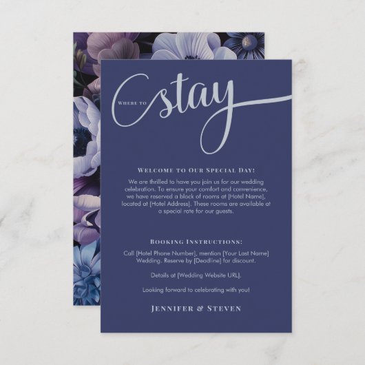 Botanisch maanlicht | Gotische bloemenaccommodatie Informatiekaartje (Voorkant / Achterkant)