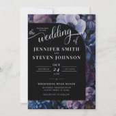 Botanisch maanlicht | Gotische bloemenbruiloft Kaart (Voorkant)