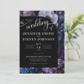 Botanisch maanlicht | Gotische bloemenbruiloft Kaart (Staand voorkant)