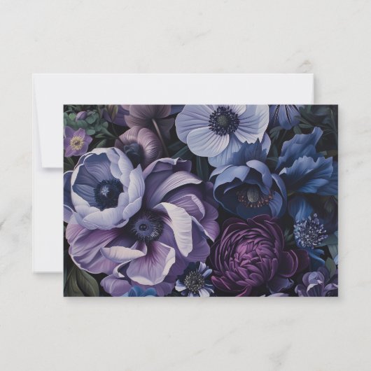 Botanisch maanlicht | Gotische bloemenbruiloft RSVP Kaartje (Achterkant)