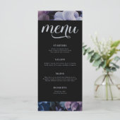 Botanisch maanlicht | Gotische bloemige bruiloft Menu (Staand voorkant)