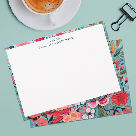  Botanisch Meisje Bloemen Lijst Notitiekaartje