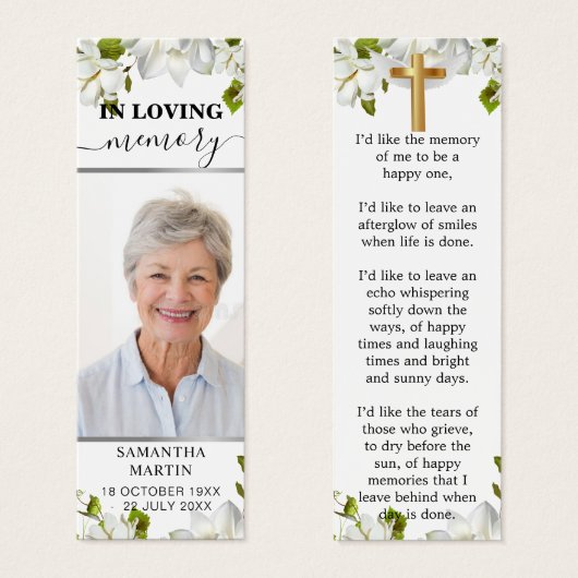 Botanisch Memorial Bladwijzer Mini Visitekaartjes (Voorkant /achterkant)