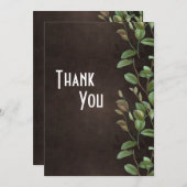 Botanisch. met bruine Floral Greenery Bedankkaart (Voorkant / Achterkant)