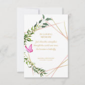 Botanisch met vlinder voor Memorial Beste Kaart (Voorkant)