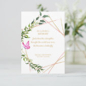 Botanisch met vlinder voor Memorial Beste Kaart (Staand voorkant)