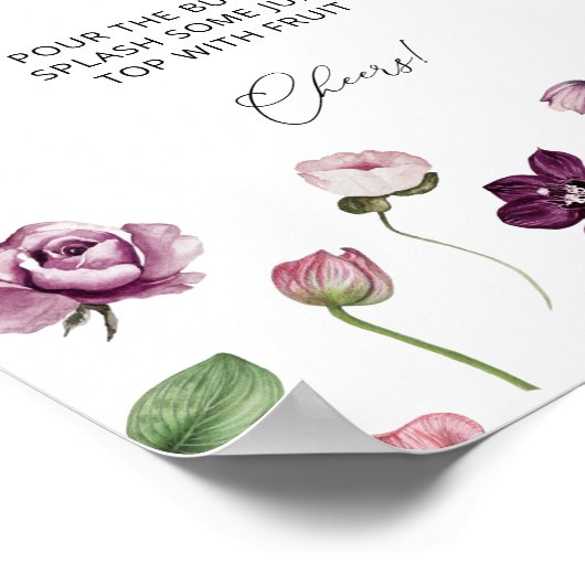 Botanisch Mimosa Bar Drink Bord Poster (Hoek)