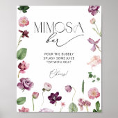Botanisch Mimosa Bar Drink Bord Poster (Voorkant)