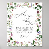 Botanisch Mimosa Bar Drink Bord Poster (Voorkant)