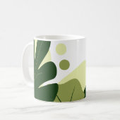 Botanisch minimalistisch bladontwerp klassieke mok (Voorkant links)
