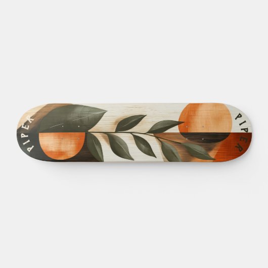 Botanisch minimalistisch skateboard - aards boho b (Horizontaal)