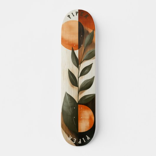 Botanisch minimalistisch skateboard - aards boho b (Voorkant)