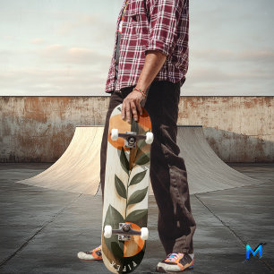 Botanisch minimalistisch skateboard - aards boho b