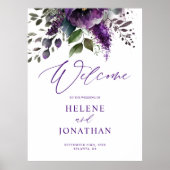 Botanisch Modern Elegant Bruiloft Welkom Poster (Voorkant)