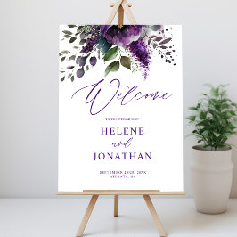 Botanisch Modern Elegant Bruiloft Welkom Poster