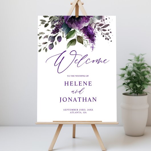 Botanisch Modern Elegant Bruiloft Welkom Poster