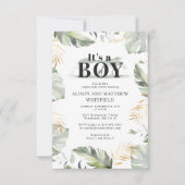 Botanisch modern Oerwoud Safari Giraffe Baby showe Kaart (Voorkant)