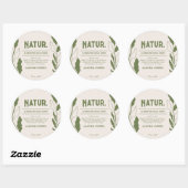 Botanisch modern patroon Cosmetisch productetiket Ronde Sticker (Vel)