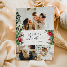 Botanisch Modern Script 3 Foto Vrolijk Kerstfeest