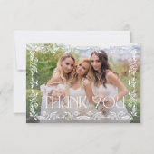 botanisch modern script foto bruidsmeisje bedankkaart (Voorkant)