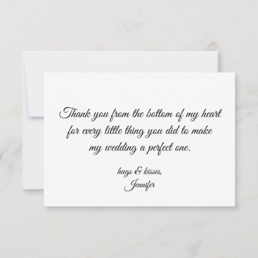 botanisch modern script foto bruidsmeisje bedankkaart (Achterkant)