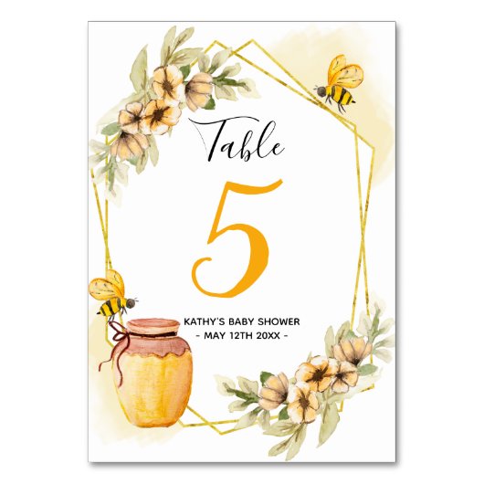 Botanisch modern tabelnummer bijen kaart (Achterkant)