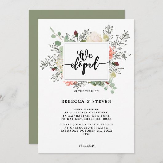 Botanisch Modern We Ontwikkelde Uitnodiging (Voorkant / Achterkant)