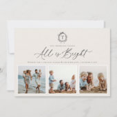  Botanisch Monogram 3 Foto Vakantie Kaart (Voorkant)