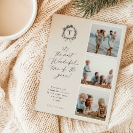 Botanisch Monogram 3 Foto Vakantie Kaart