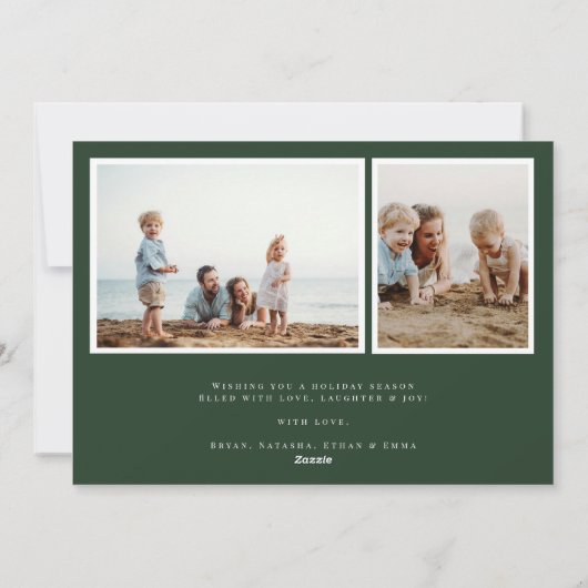  Botanisch Monogram 3 Foto Vakantie Kaart (Achterkant)