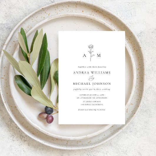 Botanisch Monogram Ampersand Fotobruiloft Kaart