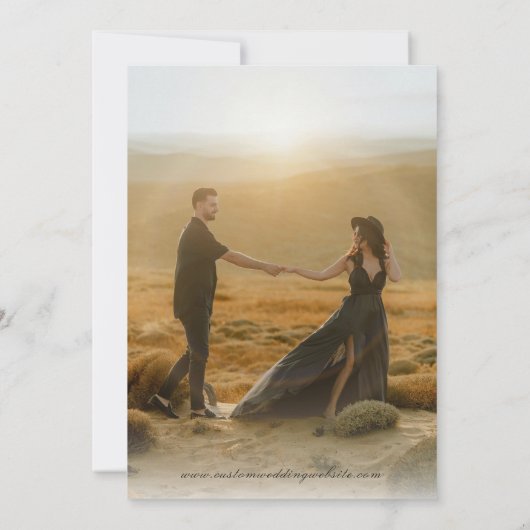 Botanisch Monogram Ampersand Plain White Wedding Kaart (Achterkant)