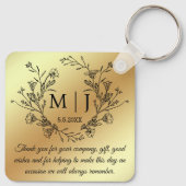Botanisch Monogram Dank u Trouwgoud Sleutelhanger (Achterkant)