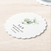 Botanisch Monogram Eucalyptus Minimalistische Brui Kartonnen Onderzetters (Gekanteld)