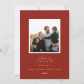  Botanisch Monogram Foto Vakantie Kaart (Achterkant)