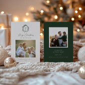  Botanisch Monogram Foto Vakantie Kaart